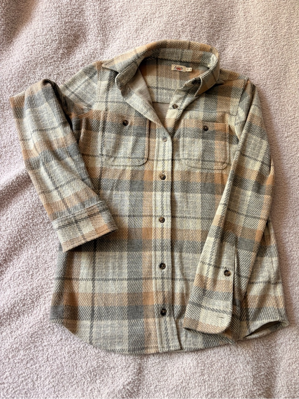 Faherty Plaid Button-Down Shirt - Beige & Gray XXS
